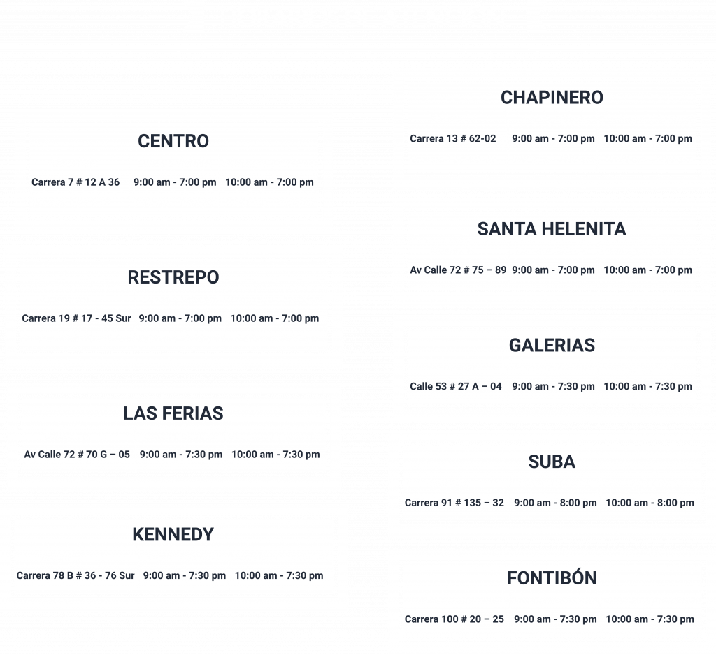 Horarios nuevos